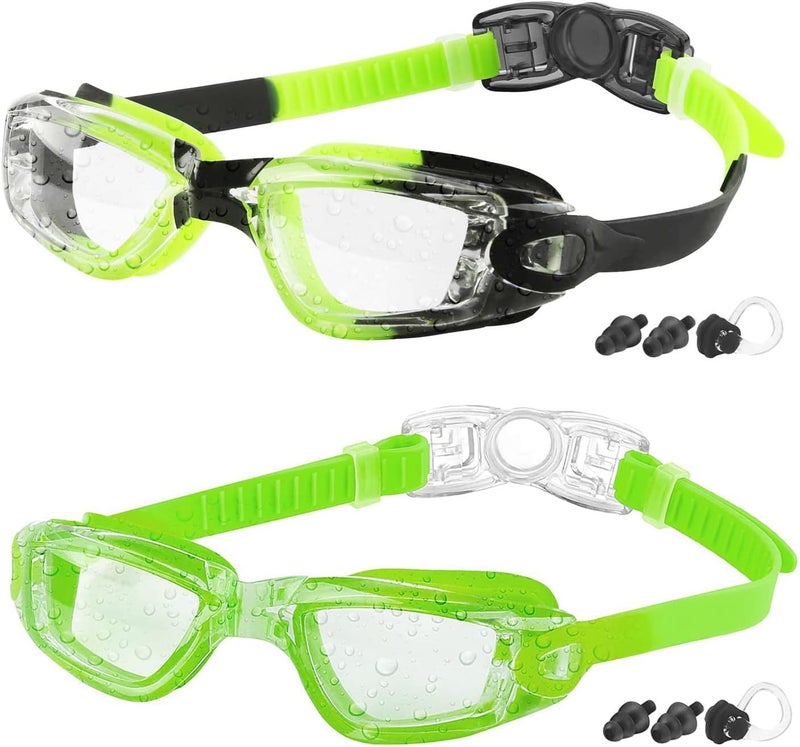 COOLOO Kids Swim Goggles, 2 Packs Swimming Goggles for Kids Girls Boys and Child Age 4-16 - Image 1